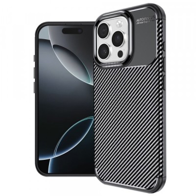Husa pentru Apple iPhone 16 Pro, Techsuit, CarbonFiber, Neagra foto
