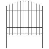 vidaXL Gard de grădină Woerden cu v&acirc;rf tip suliță din oțel 170x175 cm negru 144944