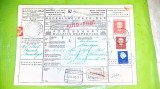 F962-I-Aviz Postal Olanda 1954 cu timbre, stampile, semnaturi. Stare foarte buna