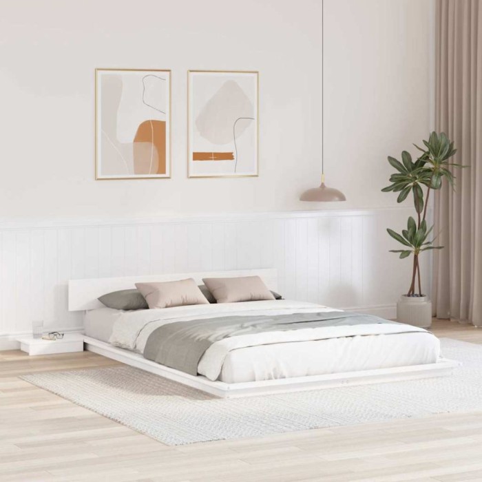 Cadru de pat Alb 160 x 200 cm lemn