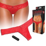 Chiloti cu vibratii HUSTLER - Vibrating Panties Slim, Rosii