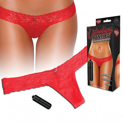 Chiloti cu vibratii HUSTLER - Vibrating Panties Slim, Rosii foto