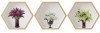 Sticker 3D Liliac Nise Hexagon Lemn - Decor Perete, Oglinda, Usa - Efect Nisa cu Ghivece, Aplicare Multipla