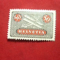 Timbru 50C Posta Aeriana 1923 Elvetia ,sarniera