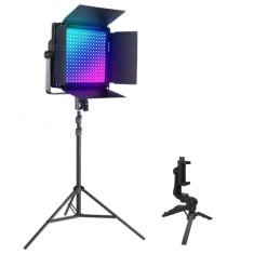 Pachet RBG1200 Lampa Video LED RGB 60W 2500K-8500K, control APP, iluminare profesionala pentru fotografie si streaming, trepied reglabil si mini trepi