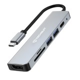 Hub Type-C la 2 buc. USB, Type-C, HDMI 4K, TF / SD, PD100W Asteroid GSM H5