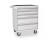 Carucior Scule Mobil 5 Sertare, Roti Blocabile, Maner, 68x50x89cm, Gri, Otel, 35kg/sertar