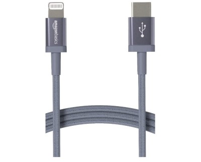 Cablu de incarcare USB-C la Lightning Amazon Basics, cablu impletit din nailon, 1.8 m - RESIGILAT foto