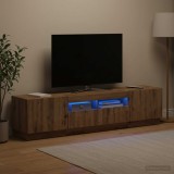 Cumpara ieftin Cabinet TV cu LED HOORN 3 buc. Stejar Artizanal Lemn prelucrat