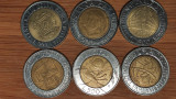 Italia set bimetal colectie 500 lire 1993 1994 1996 1997 1998 1999 comemorative, Europa