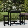 VidaXL Set bar de grădină, 3 piese, negru, lemn masiv de pin 3154729