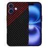 Husa pentru Apple iPhone 16, Techsuit, Carbonite FiberShell, Neagra Rosie