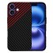 Husa pentru Apple iPhone 16, Techsuit, Carbonite FiberShell, Neagra Rosie