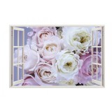 Autocolant decorativ, Fereastra, Arbori si flori, Multicolor, 83 cm, 349ST