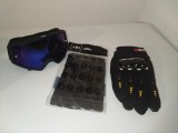 Cumpara ieftin Set accesorii moto -off road-atv-bicicleta-tricicleta:Ochelari,manusi si cagula, marimi M,L,XL