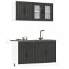 VidaXL Set dulap de bucătărie 4 piese &bdquo;Kalmar&rdquo; lemn negru prelucrat