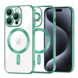 Husa premium iPhone 15 Pro Techsuit Luxury Crystal MagSafe, verde deschis