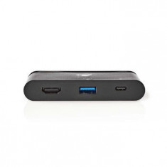 Adaptor USB-C - HDMI, USB3.0, USB-C PD 100W negru Nedis foto