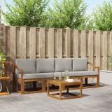 vidaXL Set de canapele de exterior 5 pcs Gri natural și deschis 3365989