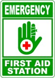 Sign emergency first aid station