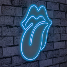 Decoratiune luminoasa LED, The Rolling Stones, Benzi flexibile de neon, DC 12 V, Albastru