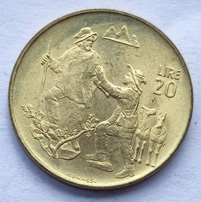 164. Moneda San Marino 20 lire 1972 foto