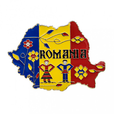 Magnet de frigider Romania, tricolor, MB053 foto
