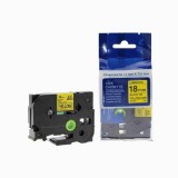 Ribon Banda Laminata Negru pe Galben Brother TZe-641 TZe641 18mm X 8m