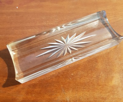 SUPORT DIN CRISTAL PENTRU INSTRUMENTE DE SCRIS- ATELIER EUROPEAN SECOL XX foto