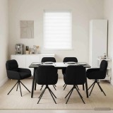 Cumpara ieftin Scaune de dining rotative 6 buc. Piele artificiala Negru