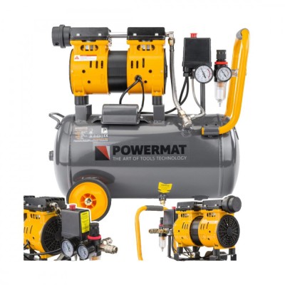 Compresor de aer, capacitate rezervor 24 litri, 1 cilindru, 2.4 CP 230V 220 L/min 8 bari, Powermat foto