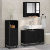 Cumpara ieftin Set de mobilier pentru baie 3 buc. Stejar Negru Lemn prelucrat