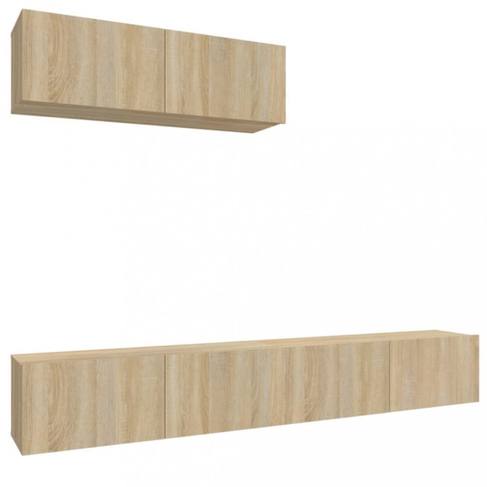Set dulap TV, 3 piese, stejar sonoma, lemn prelucrat