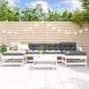 VidaXL Set mobilier de grădină cu perne, 7 piese, alb, lemn masiv 3185935
