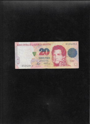 Rar! Argentina 20 pesos convertibles 1992(97) seria0747649 foto