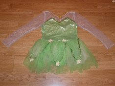 costum carnaval serbare zana tinkerbell clopotica pentru copii de 7-8 ani foto