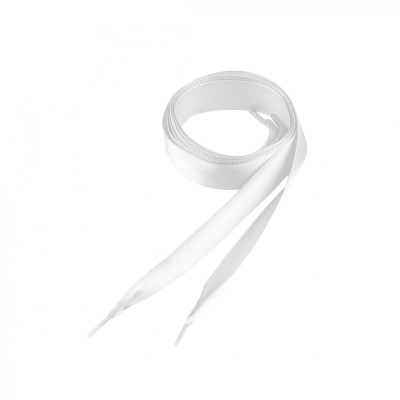 Sireturi plate satinate Crisalida, 2 bucati, 1.9 x 110 cm, Alb foto