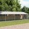 Cușcă c&acirc;ini cu acoperiș și ușă, gri, 12x2x2 m, oțel galvanizat