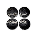 Set 4 Capace Jante Aliaj Skoda 60mm, Negru