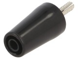 Adaptor Banană 4mm 32A Negru Nichelat 42mm Alamă