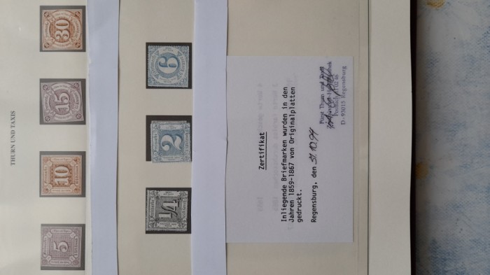 1859-Th. und tax. Mi18-25+35-43 Rep. cu certif. de autent. 1994-guma orig. MNH