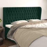 vidaXL Tăblie pat cu aripioare verde &icirc;nchis 203x23x118/128cm catifea 3118361