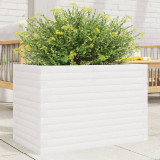 VidaXL Jardinieră de grădină, alb, 70x40x46 cm, lemn masiv de pin