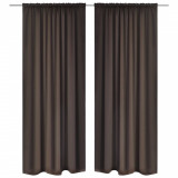 Cumpara ieftin Draperii opace cu rejansă, 2 buc., maro, 135 x 245 cm