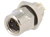 Conector M8 Mamă 4 Pin Montare Panou Cu Piuliță Spate