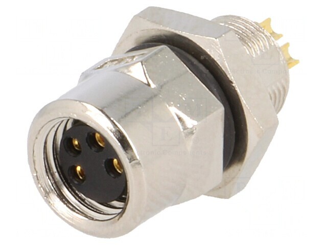 Conector M8 Mamă 4 Pin Montare Panou Cu Piuliță Spate