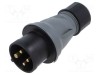 Conector alimentare AC trifazat AMPHENOL IP&amp;S 16A 4 pini tată IP44