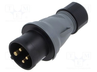 Conector alimentare AC trifazat AMPHENOL IP&amp;amp;S 16A 4 pini tată IP44 foto