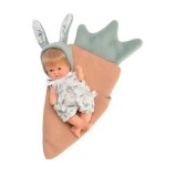 Cumpara ieftin Papusa Asivil - Bomboncin cu caciulita roz si paturica morcov, 20 cm