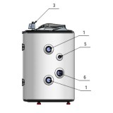 Vas tampon / Puffer Emailat 120L, (perete/pardoseală)